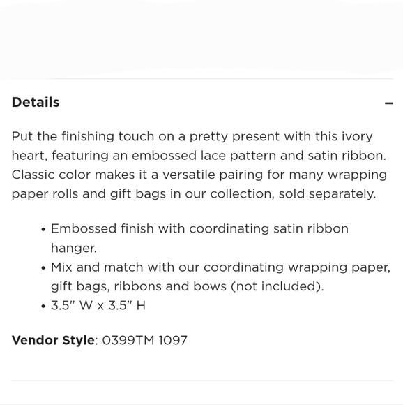 Hallmark Butterfly & Heart Gift Trim - Picture 5 of 6